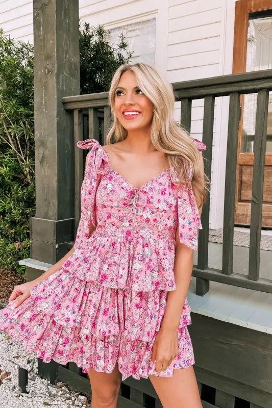 Delightful Aura Floral Mini Dress sold by Bella Rose boutique