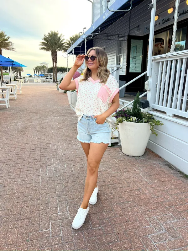 Radiate Good Vibes Floral Top sold by Bella Rose boutique