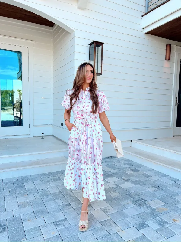 Leaving You Breathless Floral Midi Dress sold by Bella Rose boutique