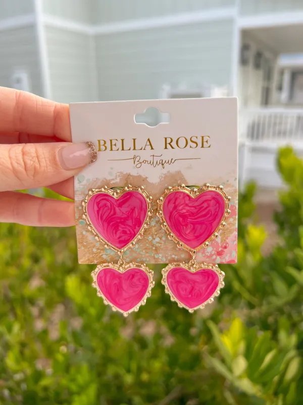 Be My Galentine Drop Earrings (LAST ONE) sold by Bella Rose boutique