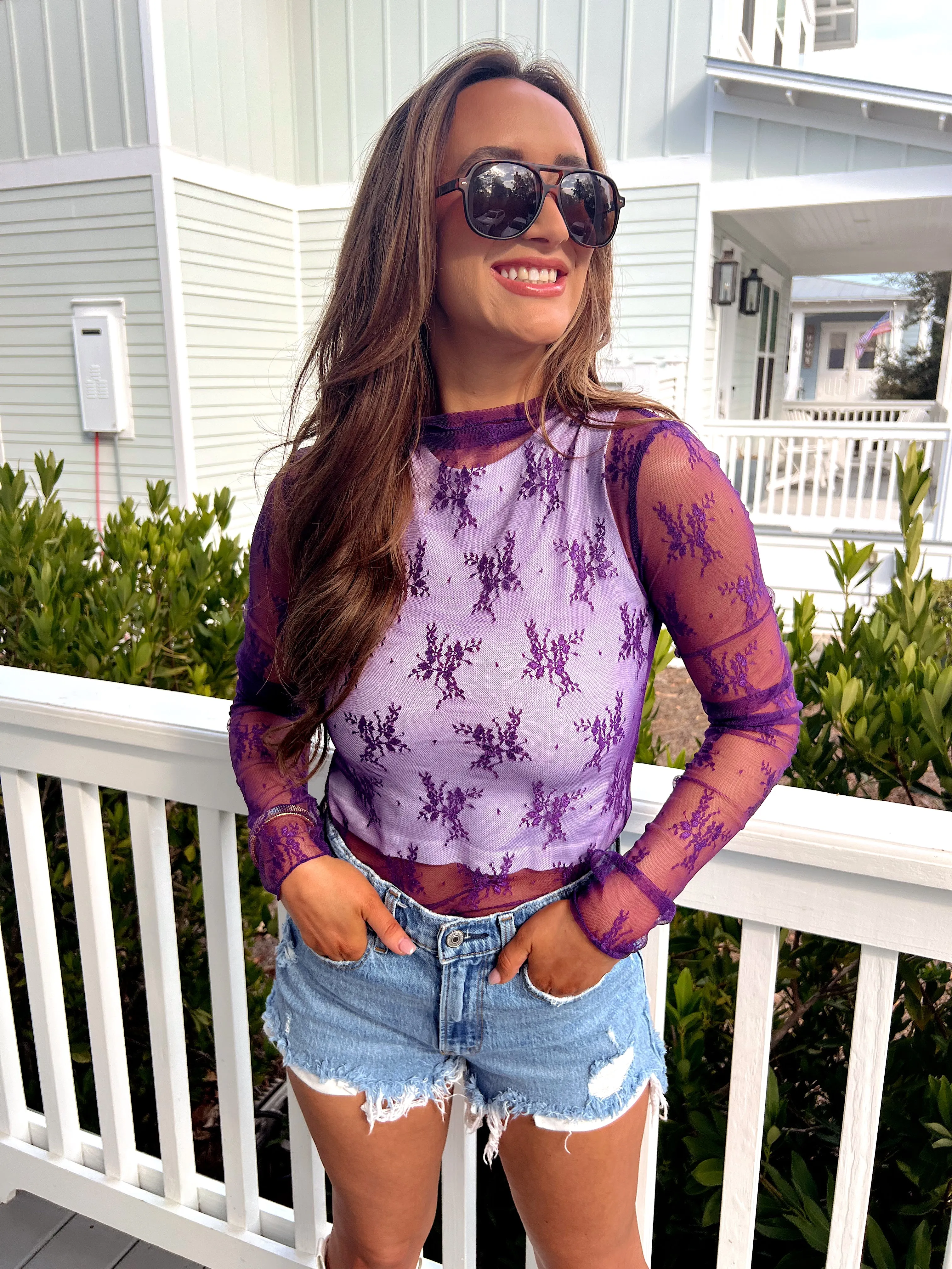 Kick It With Me Mesh Top sold by Bella Rose boutique