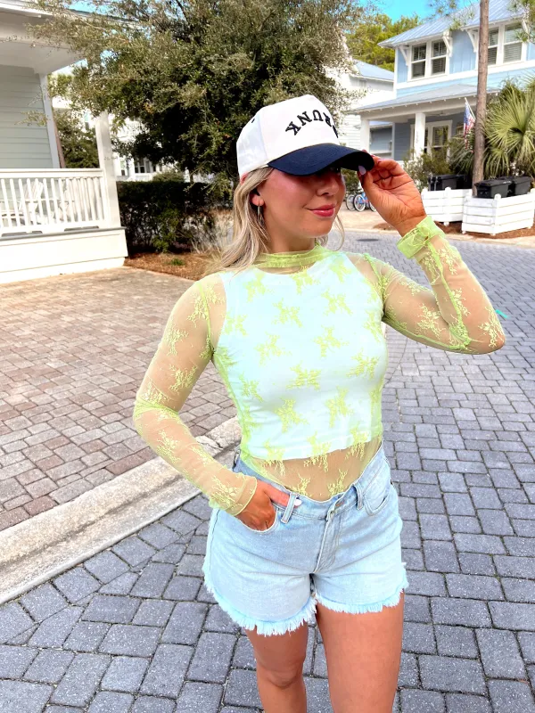 Kick It With Me Mesh Top sold by Bella Rose boutique