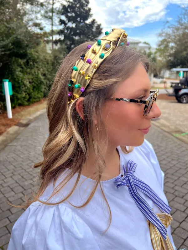 Metallic Mardi Gras Headband sold by Bella Rose boutique