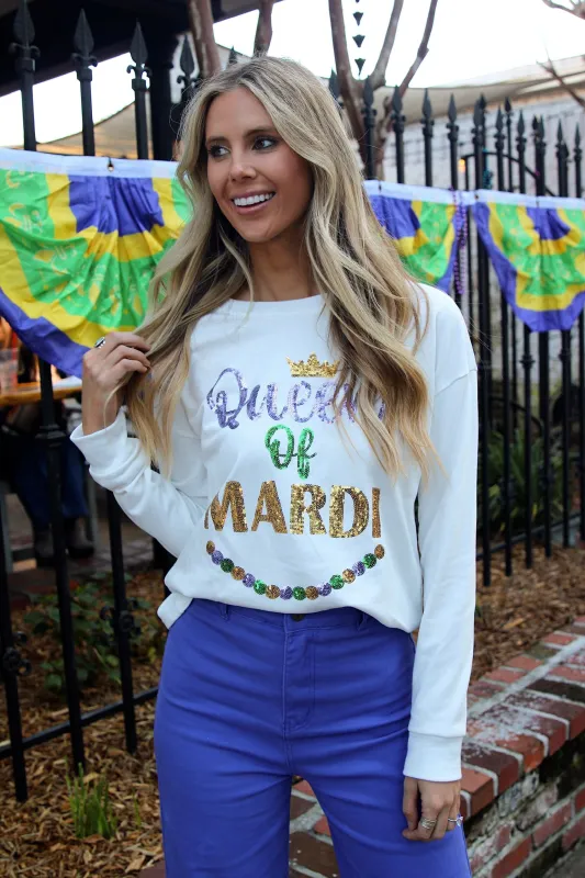 Queen Of Mardi Sequin Top sold by Bella Rose boutique