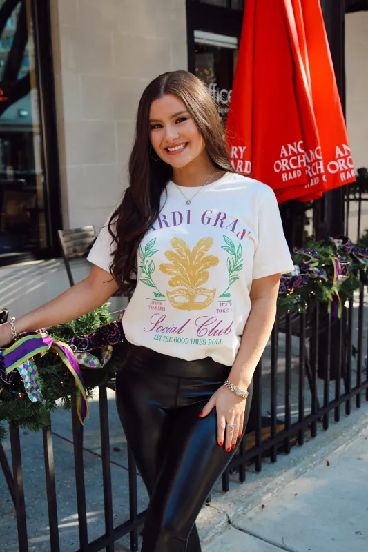 Mardi Gras Social Club Graphic Tee sold by Bella Rose boutique