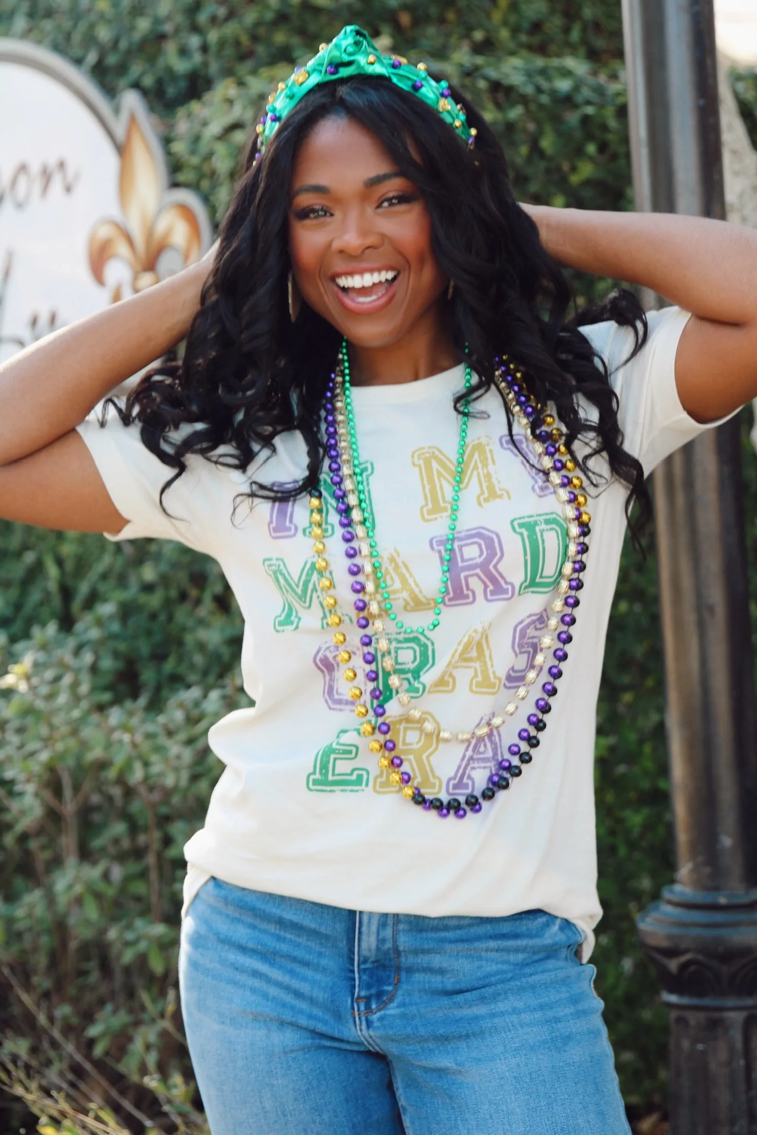 In My Mardi Gras Era Graphic Tee sold by Bella Rose boutique