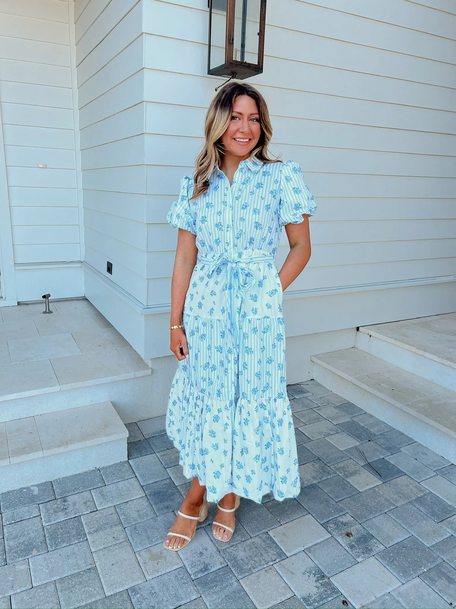 Leaving You Breathless Floral Midi Dress sold by Bella Rose boutique