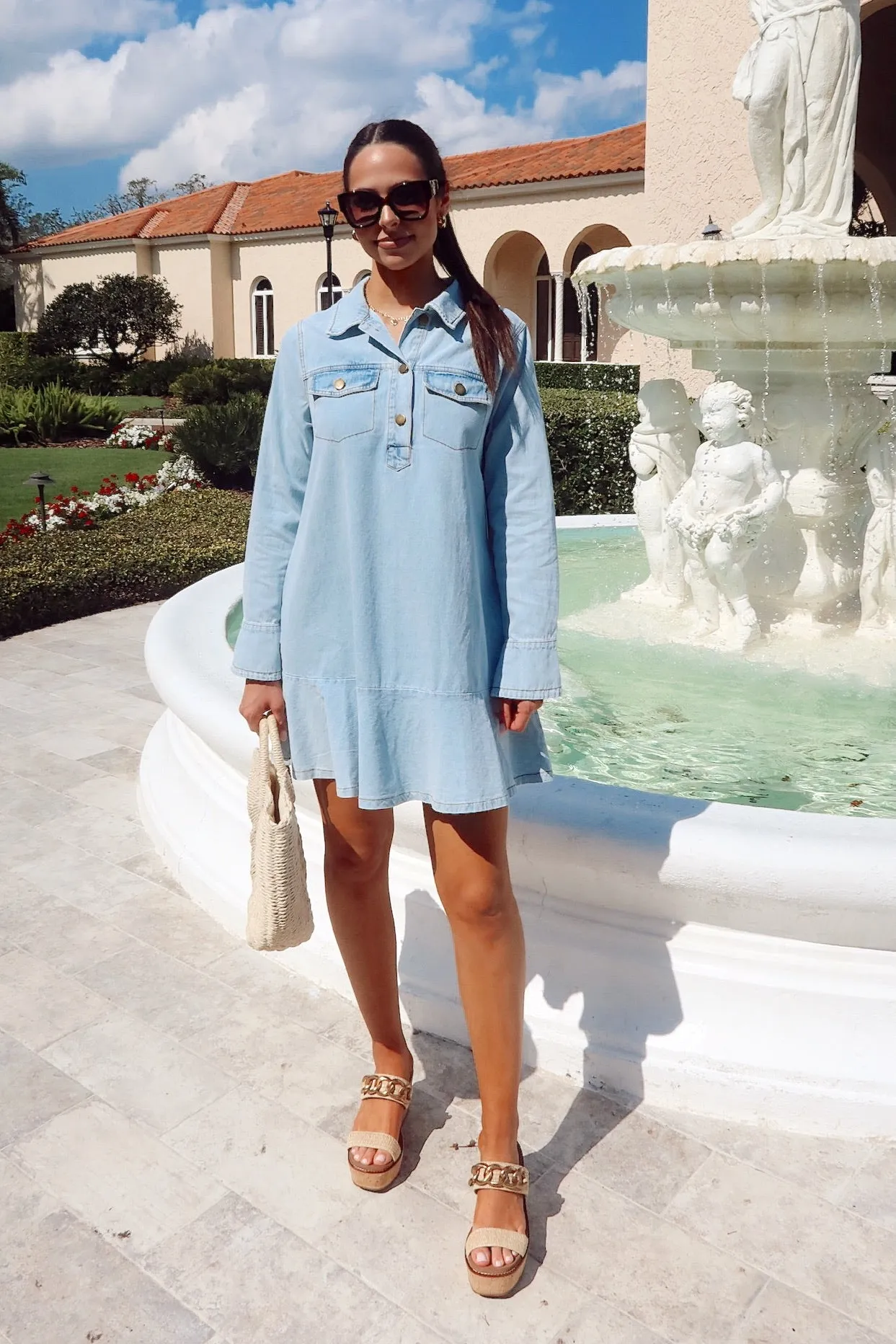 Styled To Steal Hearts Denim Mini Dress sold by Bella Rose boutique