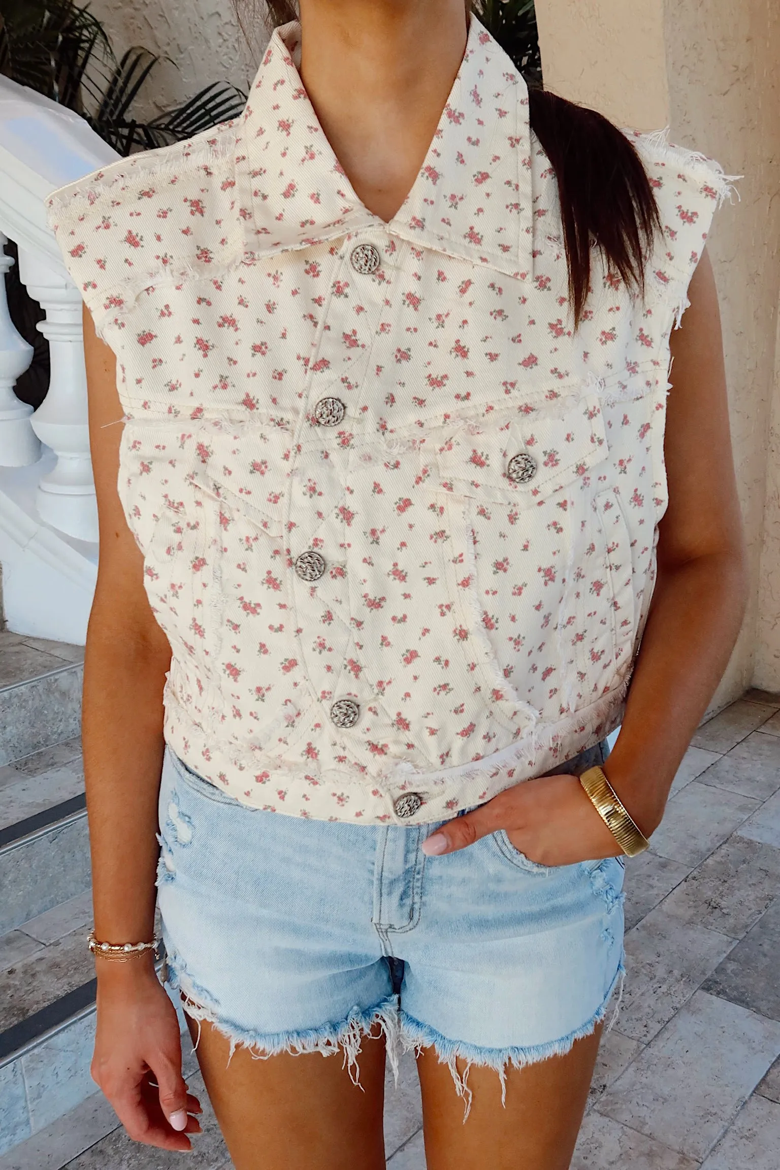 Ain't Looking For Love Denim Vest sold by Bella Rose boutique product image thumbnail 2