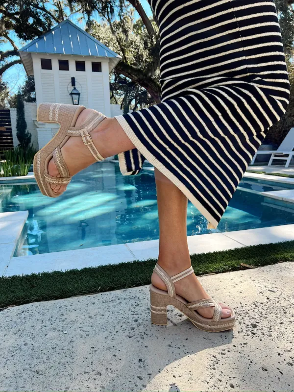 Walking On Sunshine Platform Heels sold by Bella Rose boutique