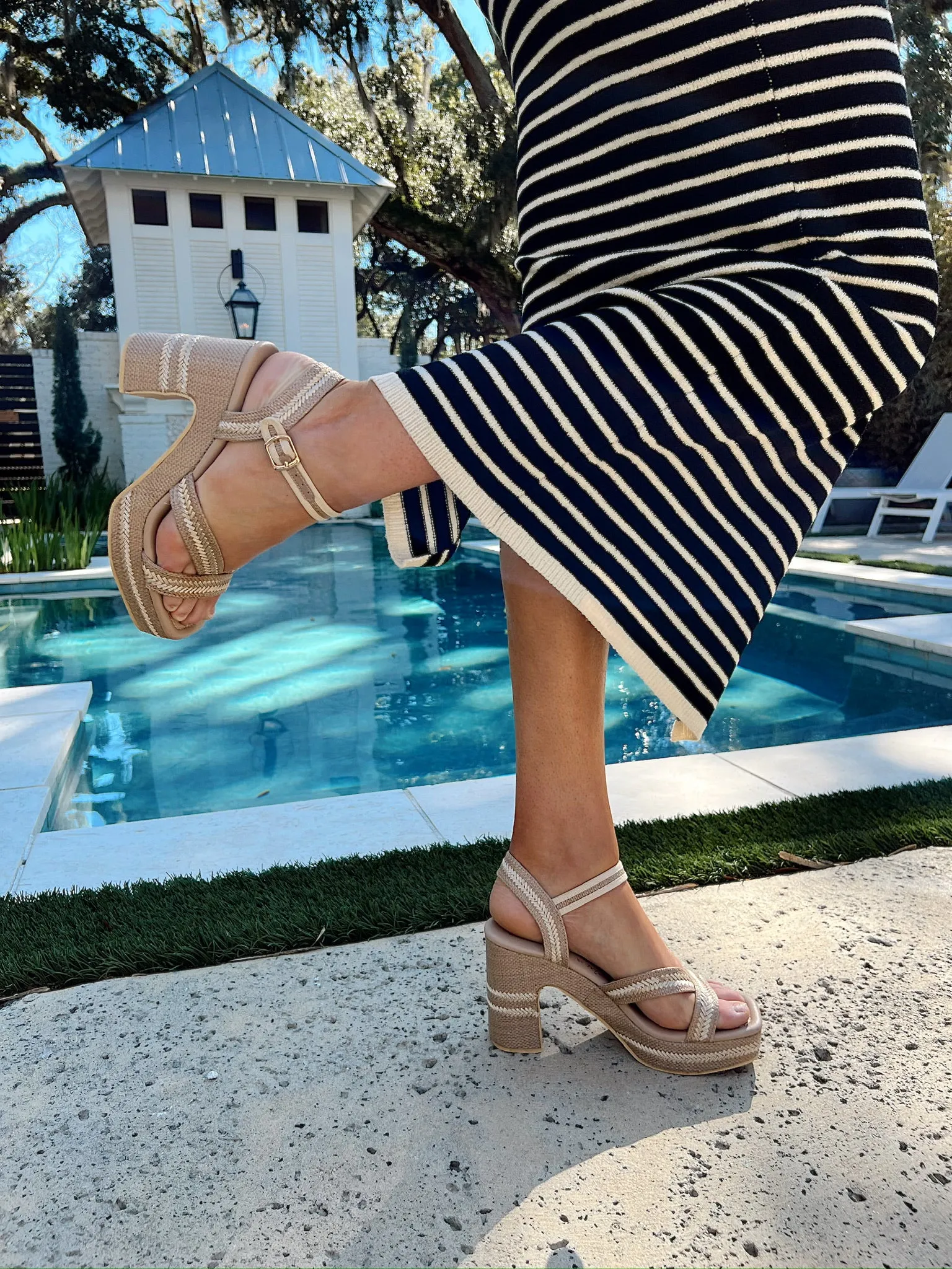 Walking On Sunshine Platform Heels sold by Bella Rose boutique