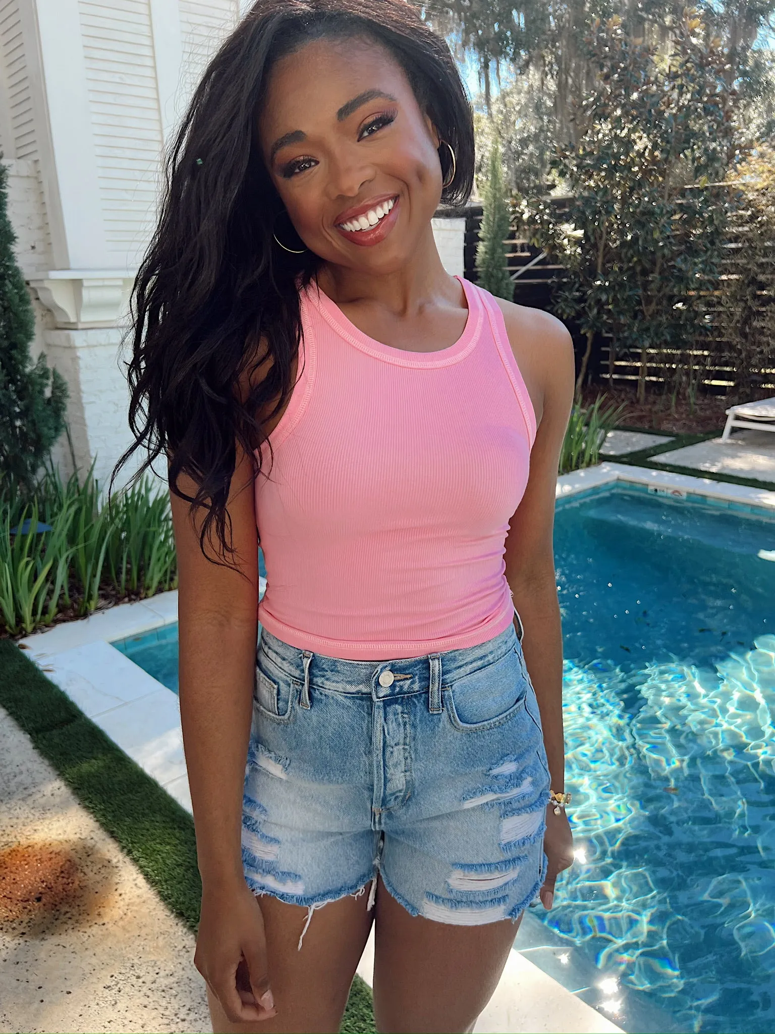 No Fuss Ribbed Tank Top sold by Bella Rose boutique