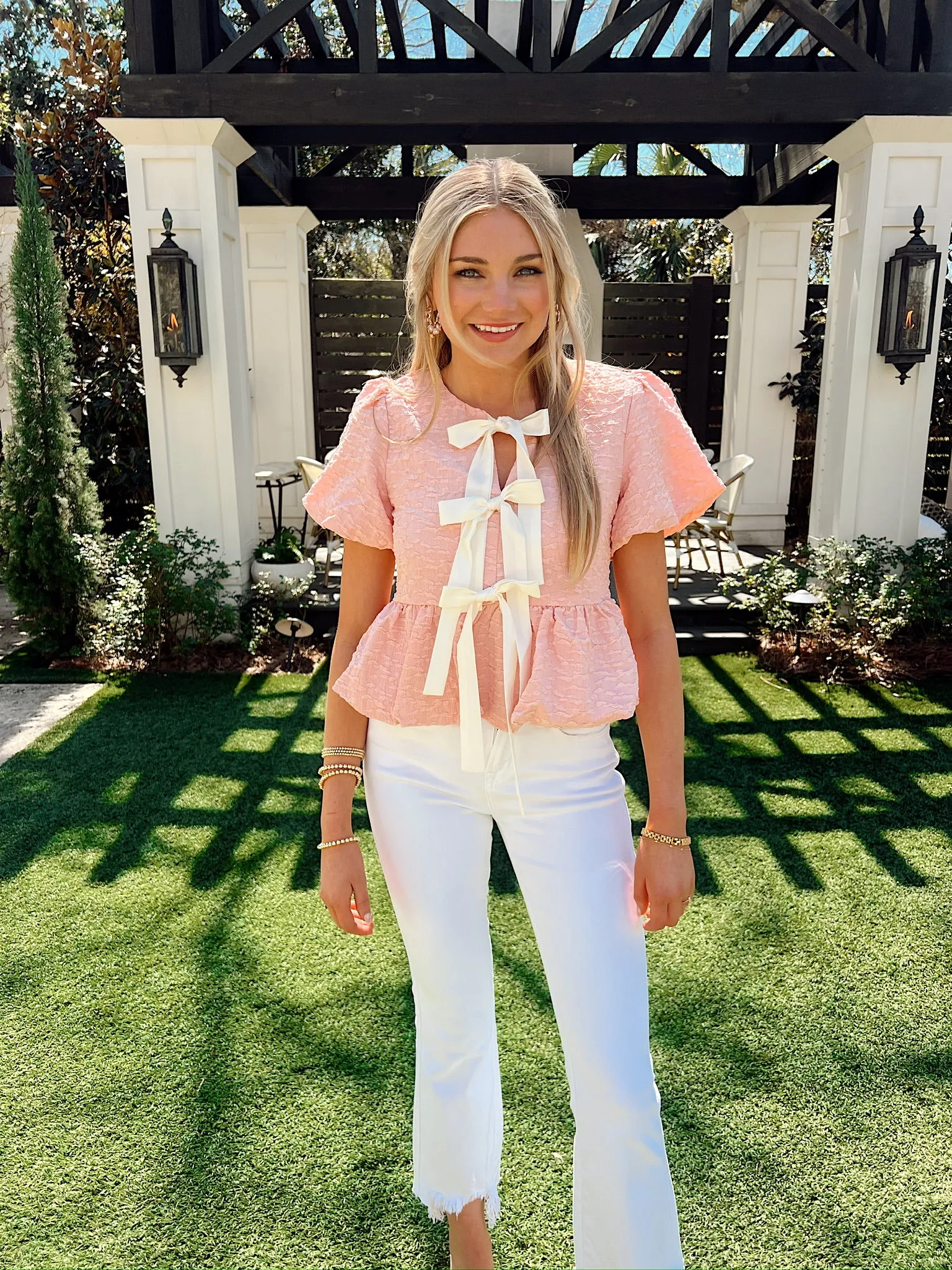 Slaying In Style Textured Blouse sold by Bella Rose boutique