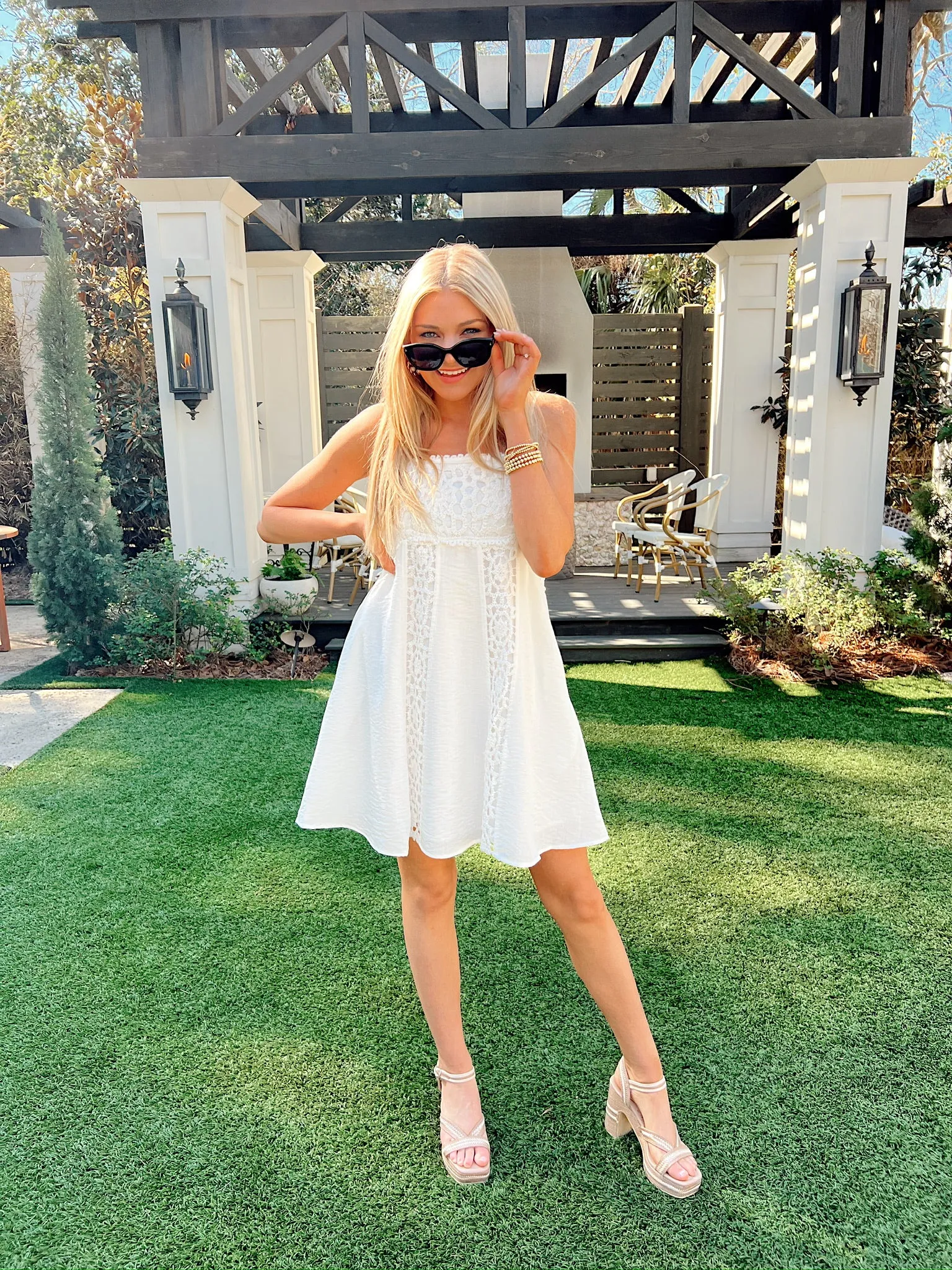 Always All Mine Crochet Mini Dress sold by Bella Rose boutique product image thumbnail 4