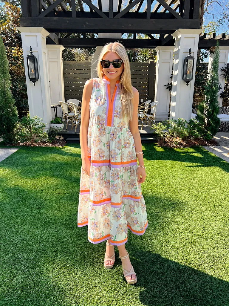 Distinctly Sweet Floral Midi Dress sold by Bella Rose boutique