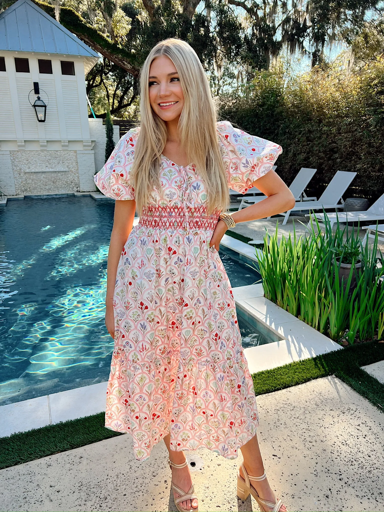 Love And Blooms Midi Dress sold by Bella Rose boutique product image thumbnail 2