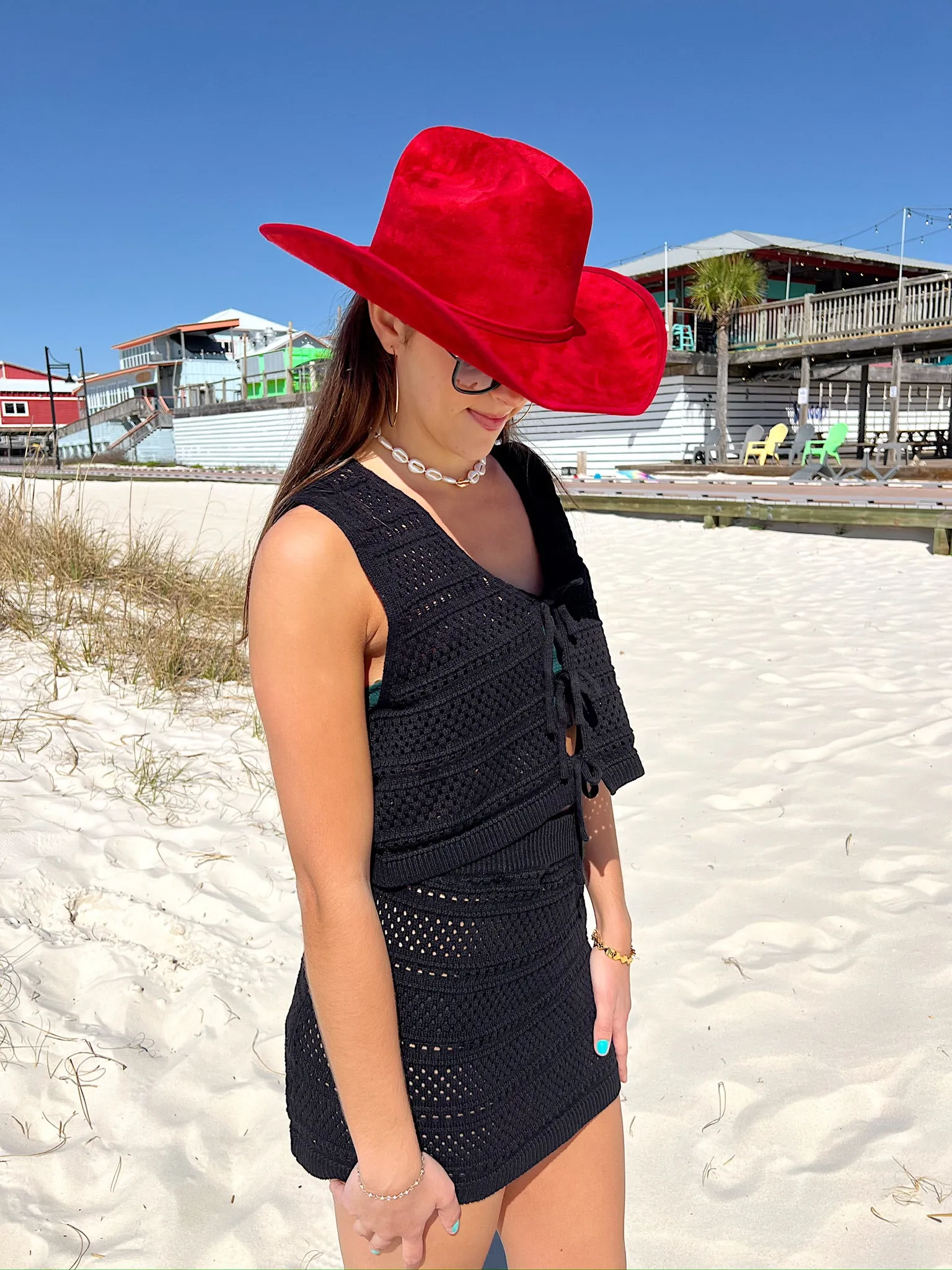 Flirty Beginnings Crochet Two-Piece Set sold by Bella Rose boutique product image thumbnail 4