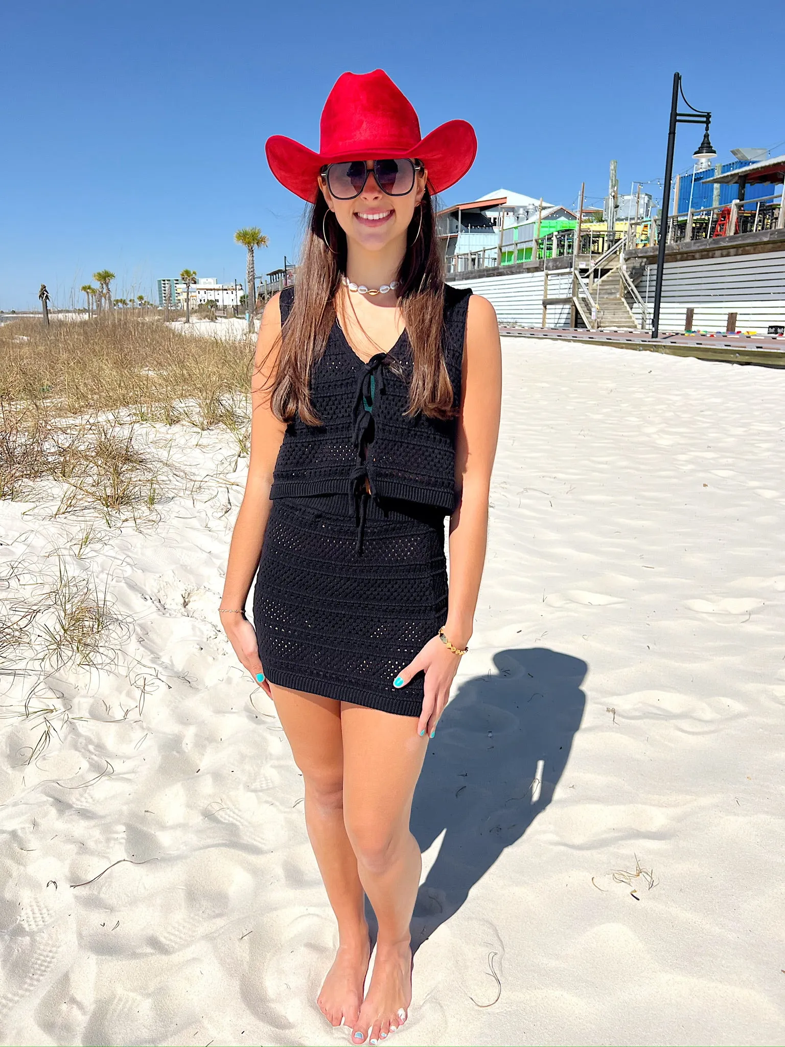 Flirty Beginnings Crochet Two-Piece Set sold by Bella Rose boutique product image thumbnail 5