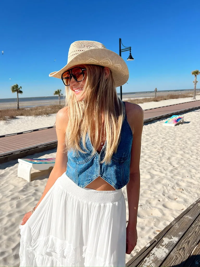 Running Wild Denim Vest sold by Bella Rose boutique product image thumbnail 4