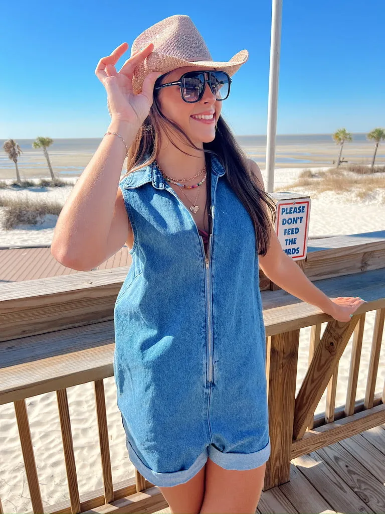 So You Say Denim Romper sold by Bella Rose boutique