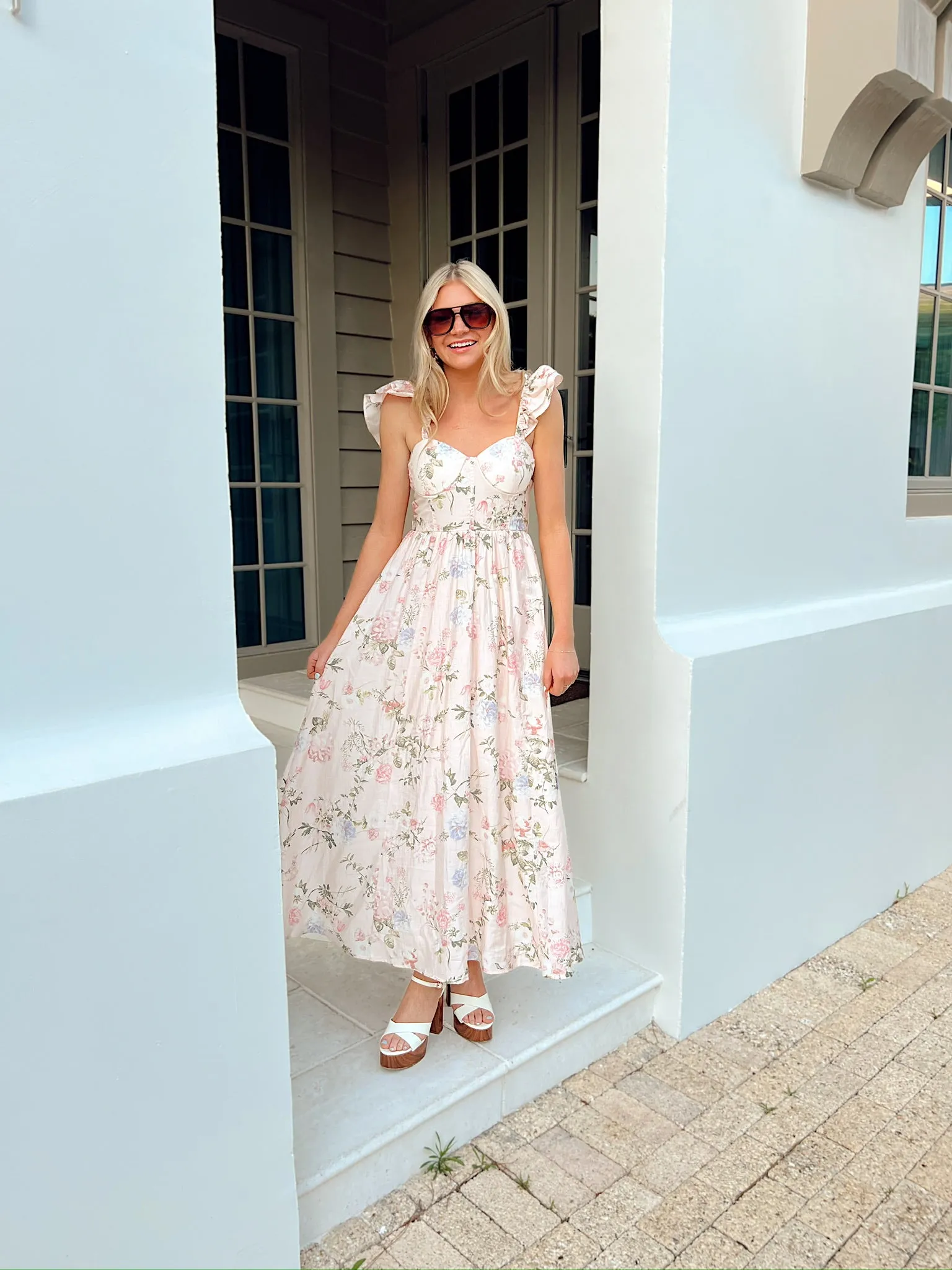 A Beautiful Feeling Floral Maxi Dress sold by Bella Rose boutique