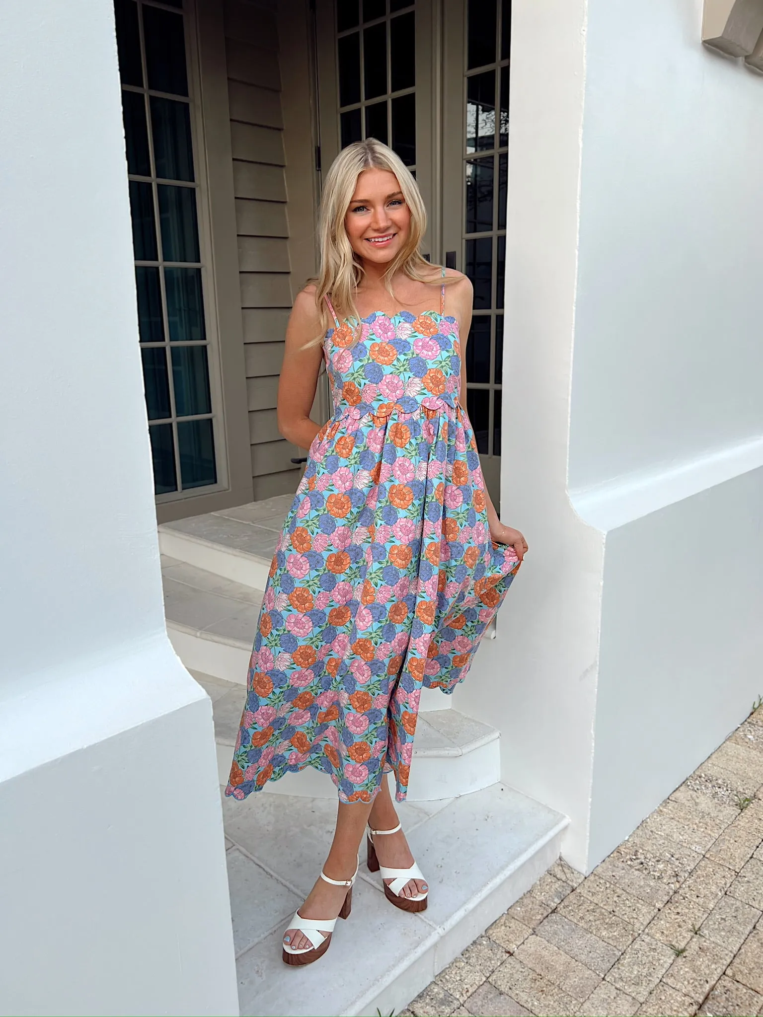 Florist's Dreams Midi Dress sold by Bella Rose boutique