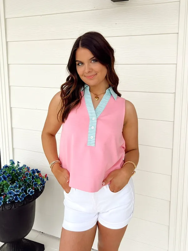 Between The Lines Sleeveless Top sold by Bella Rose boutique