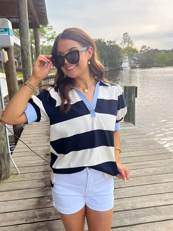Adorable Disposition Striped Top sold by Bella Rose boutique