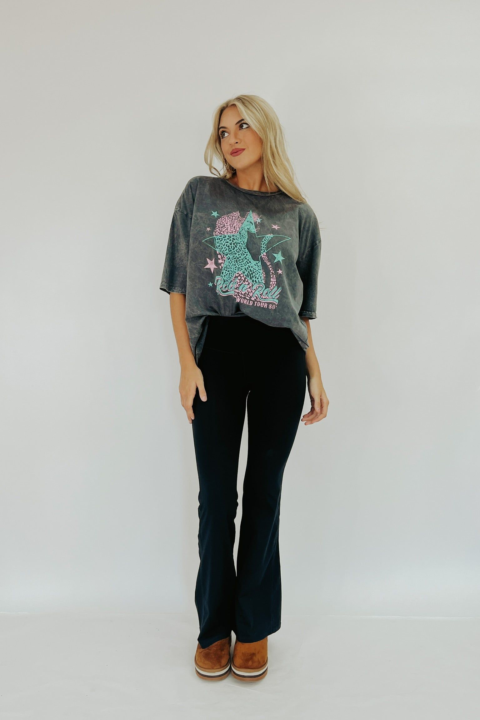Star Leopard 80s Graphic Tee sold by Bella Rose boutique product image thumbnail 4