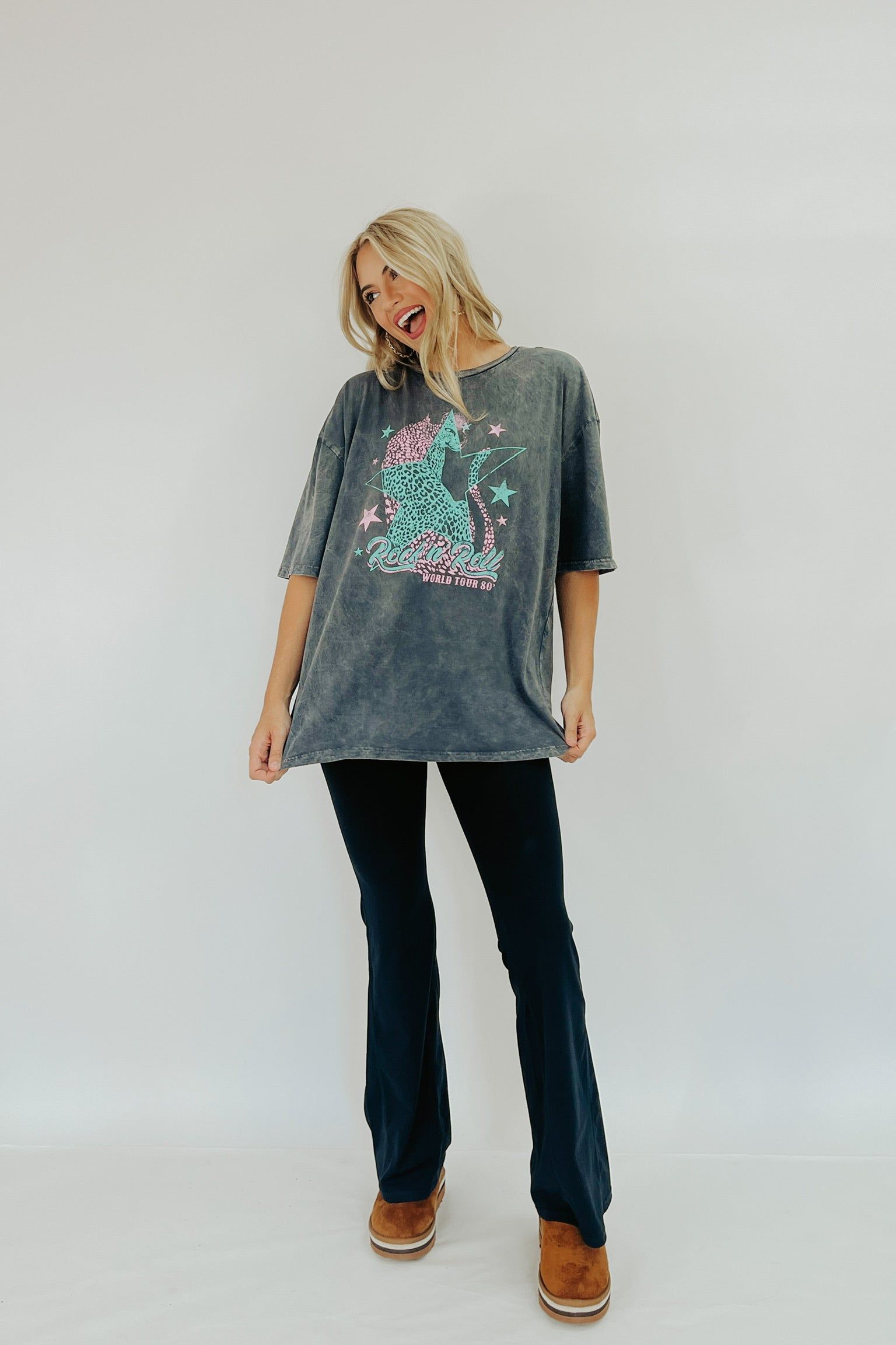 Star Leopard 80s Graphic Tee sold by Bella Rose boutique product image thumbnail 5