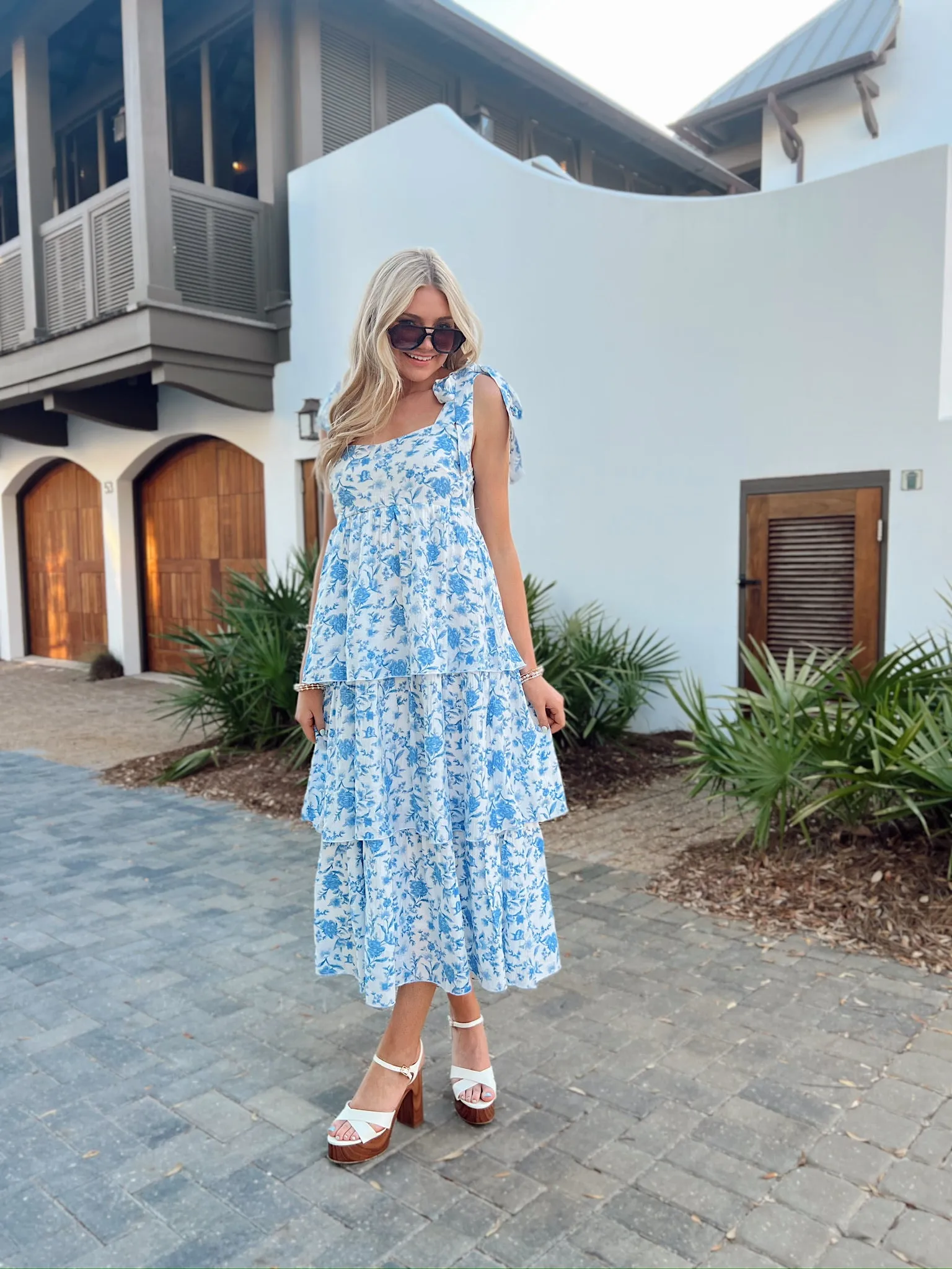 Single & Sweet Floral Tiered Midi Dress sold by Bella Rose boutique product image thumbnail 5