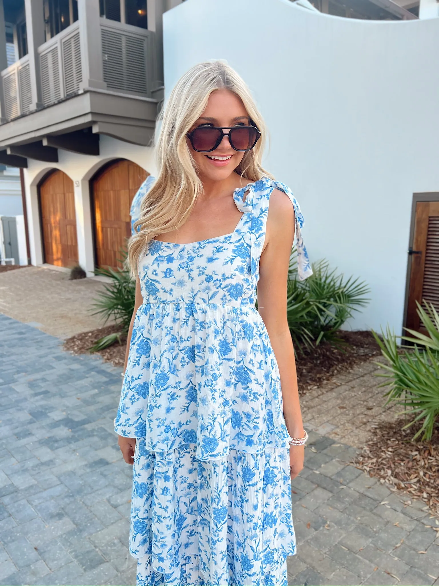 Single & Sweet Floral Tiered Midi Dress sold by Bella Rose boutique product image thumbnail 4