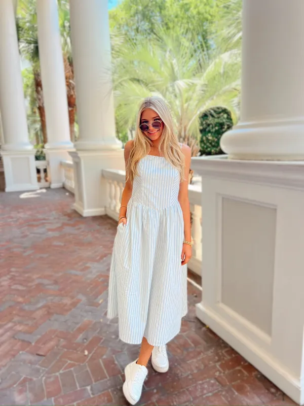 Sunshine & Seaside Striped Midi Dress sold by Bella Rose boutique