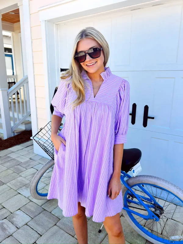 All About Class Pinstripe Mini Dress sold by Bella Rose boutique