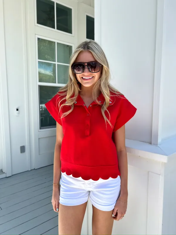 Endless Moods Scallop Top sold by Bella Rose boutique