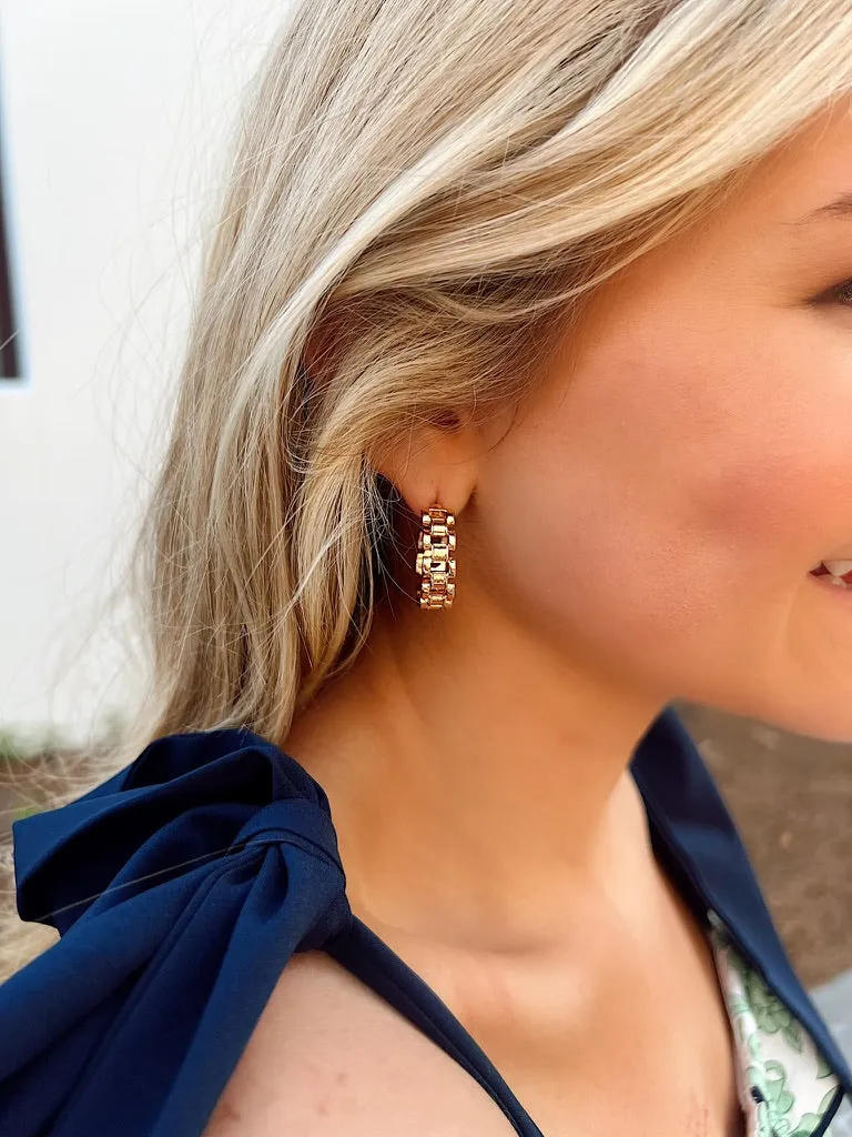 Chain Cutout Hoop Earrings sold by Bella Rose boutique