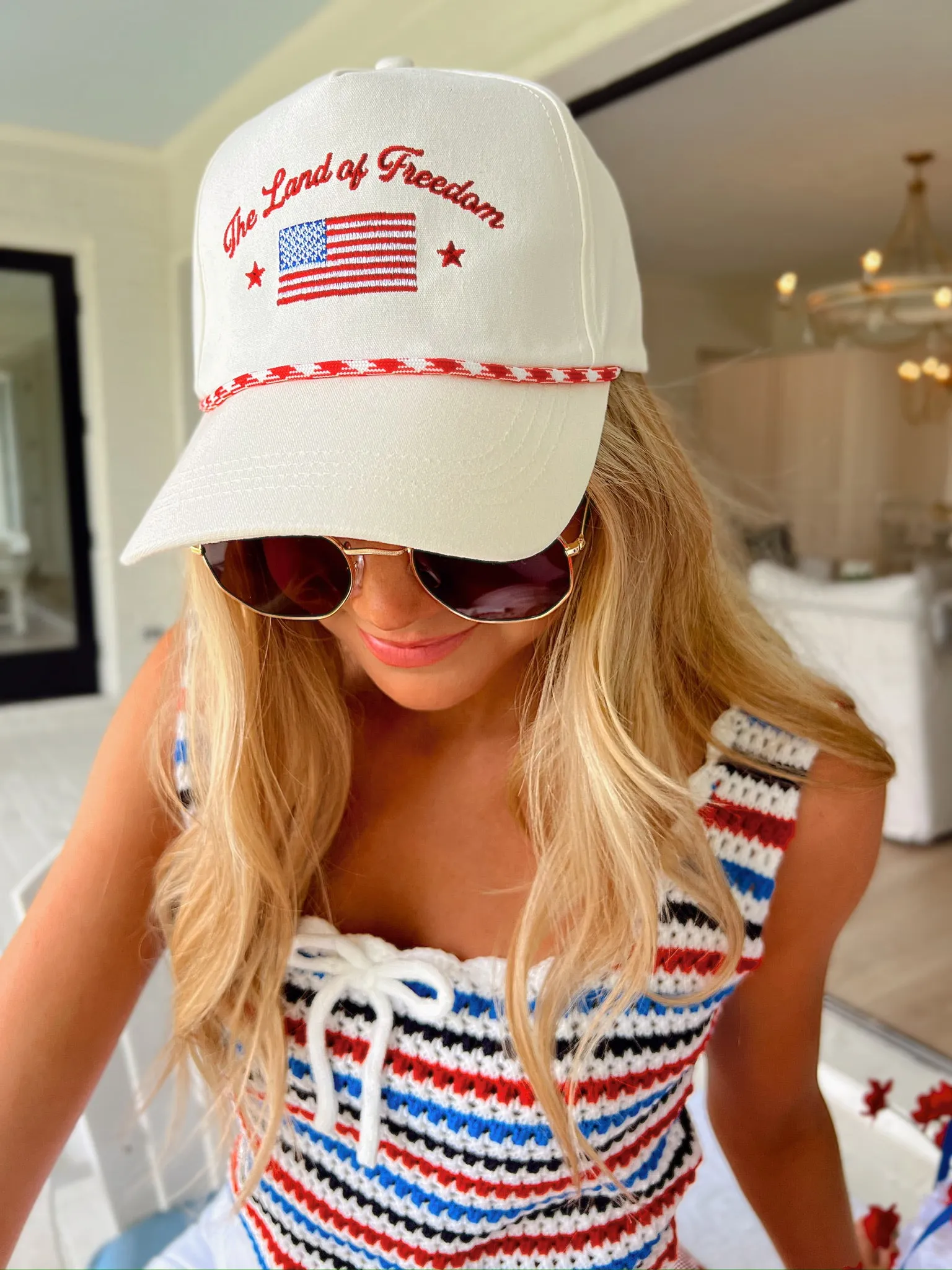 "The Land Of Freedom" Trucker Hat sold by Bella Rose boutique product image thumbnail 3