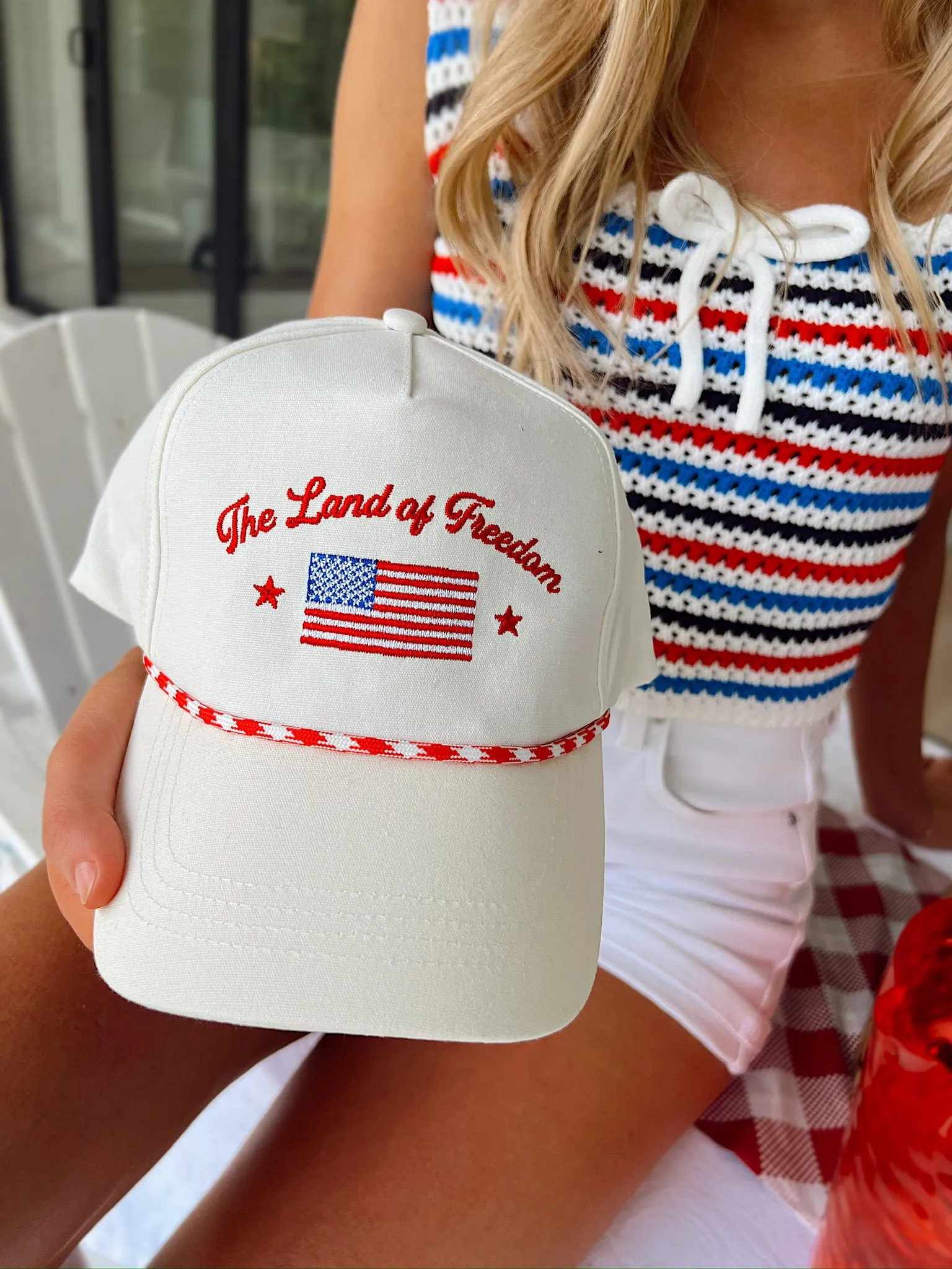 "The Land Of Freedom" Trucker Hat sold by Bella Rose boutique