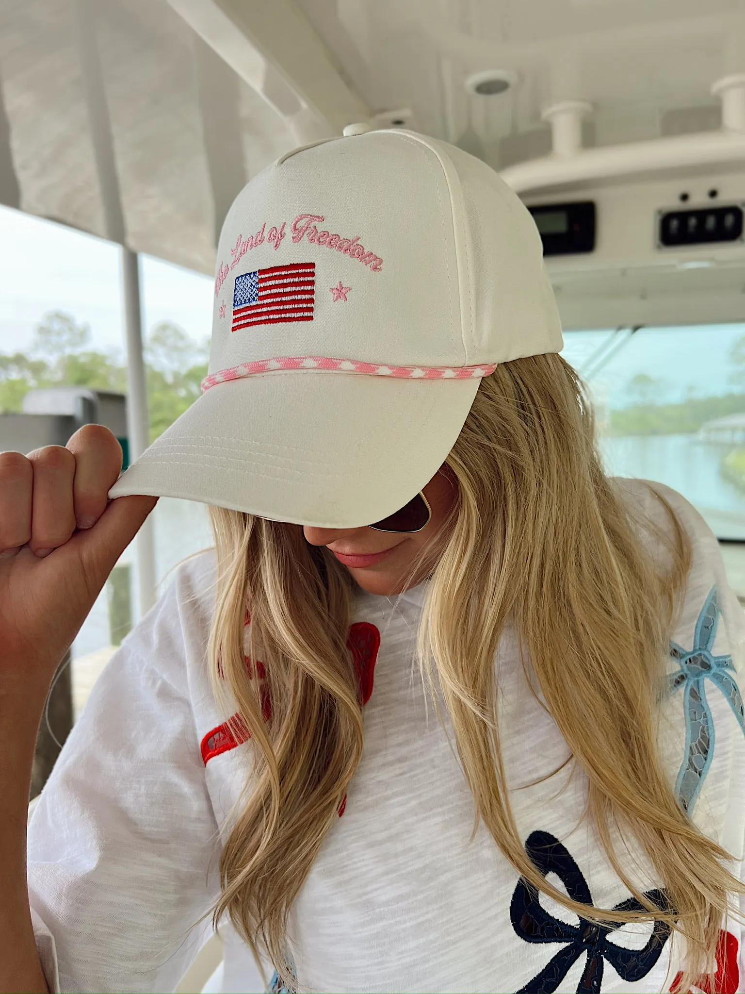 "The Land Of Freedom" Trucker Hat sold by Bella Rose boutique product image thumbnail 2