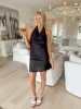 Simply a Stunner Satin Mini Dress sold by Bella Rose boutique