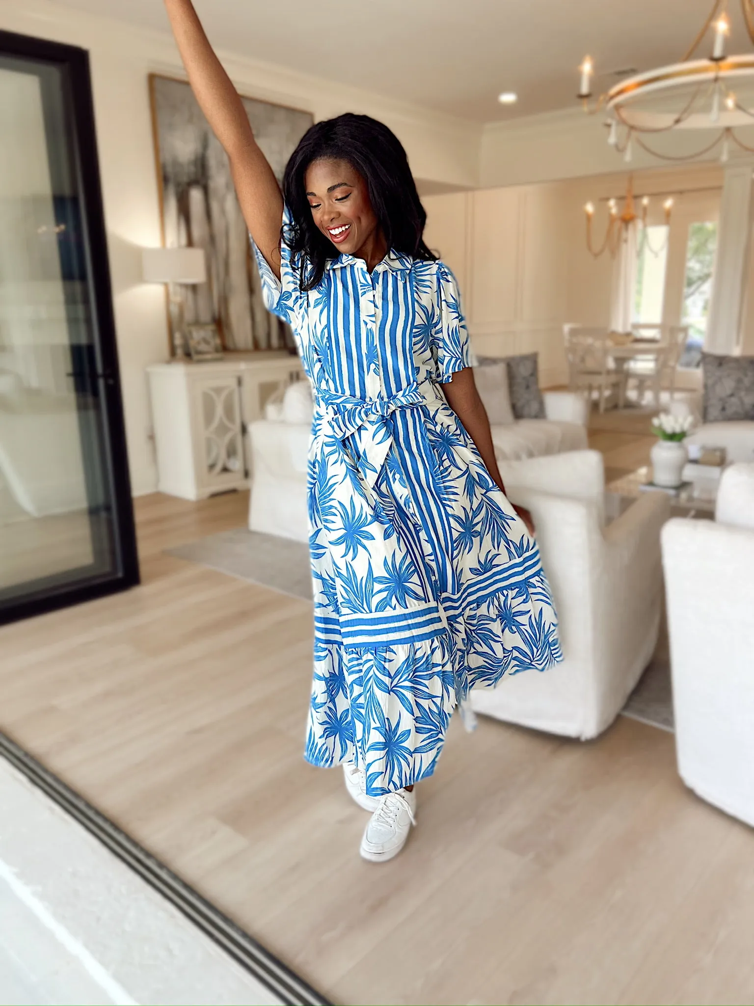 Peaceful Palms Midi Dress sold by Bella Rose boutique product image thumbnail 2