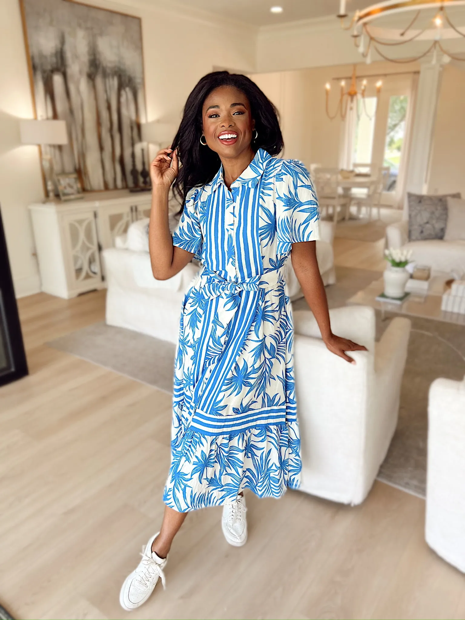 Peaceful Palms Midi Dress sold by Bella Rose boutique product image thumbnail 3