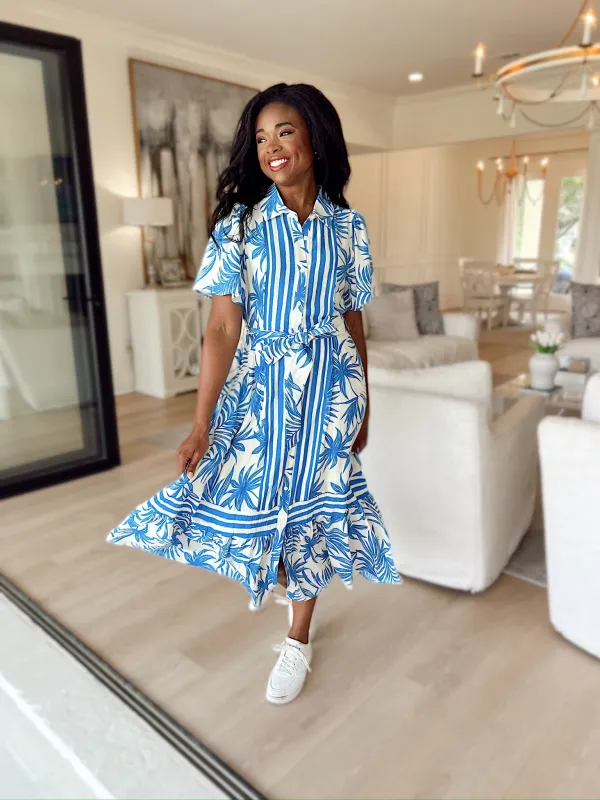 Peaceful Palms Midi Dress sold by Bella Rose boutique