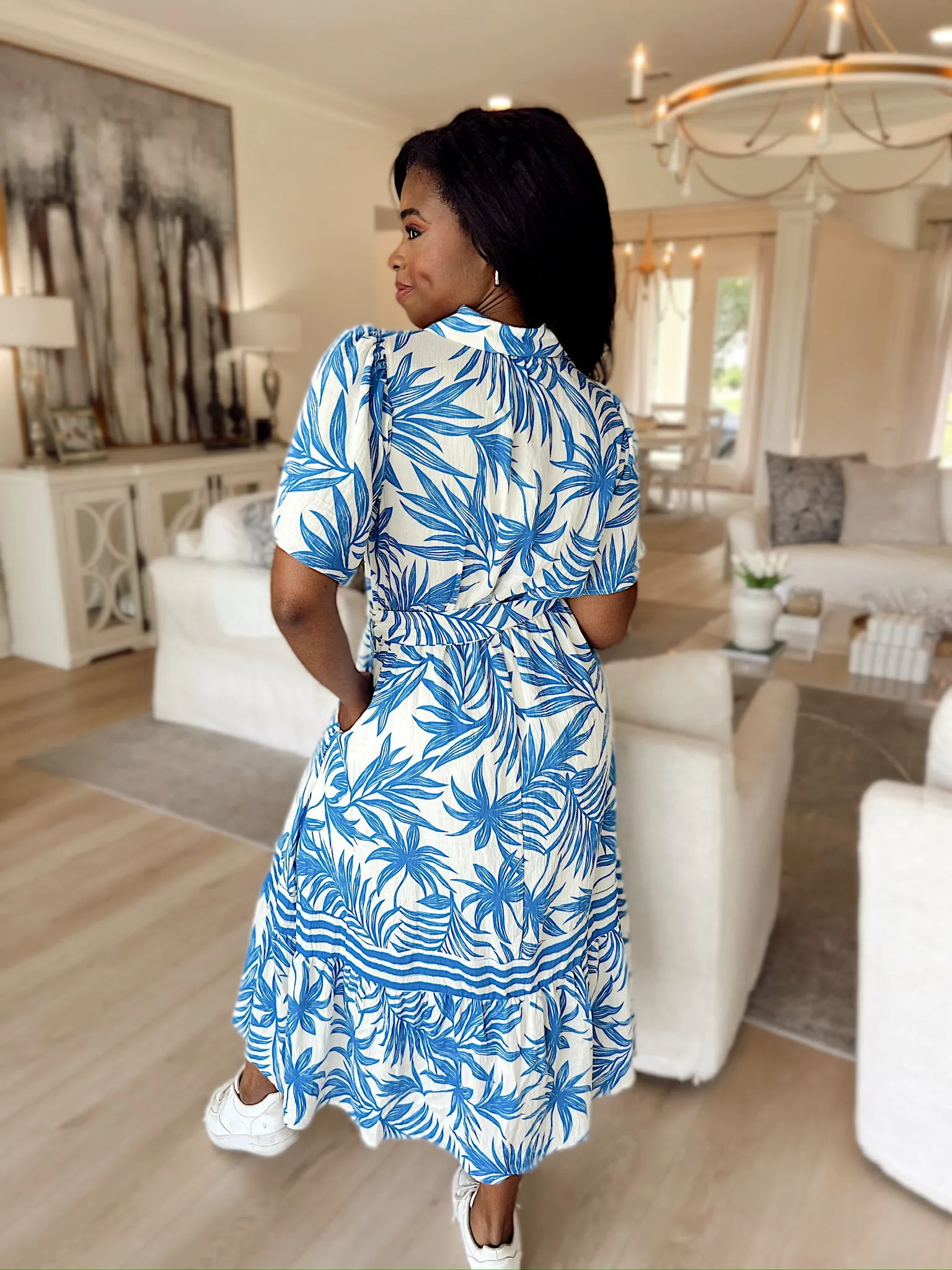 Peaceful Palms Midi Dress sold by Bella Rose boutique product image thumbnail 5