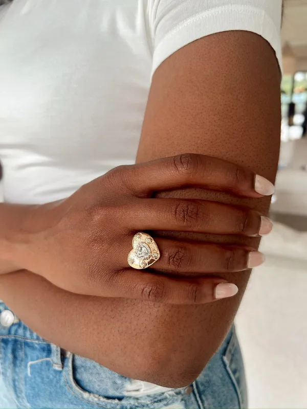 Glowing Affection Heart Ring sold by Bella Rose boutique