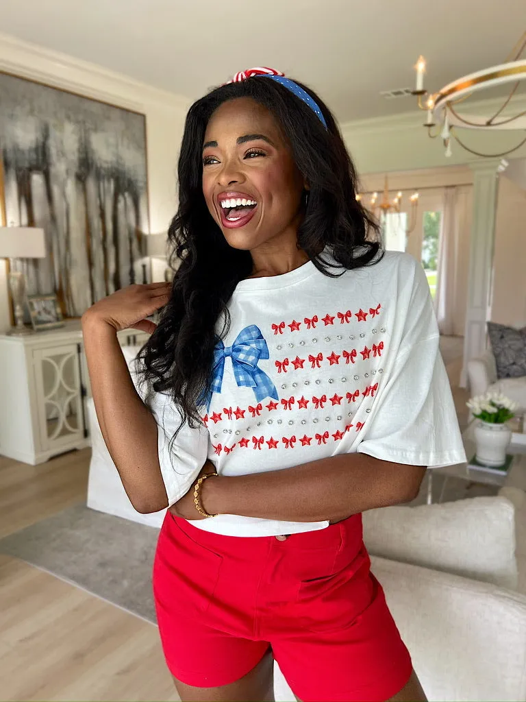 Liberty In Her Rhinestone Graphic Tee sold by Bella Rose boutique product image thumbnail 4