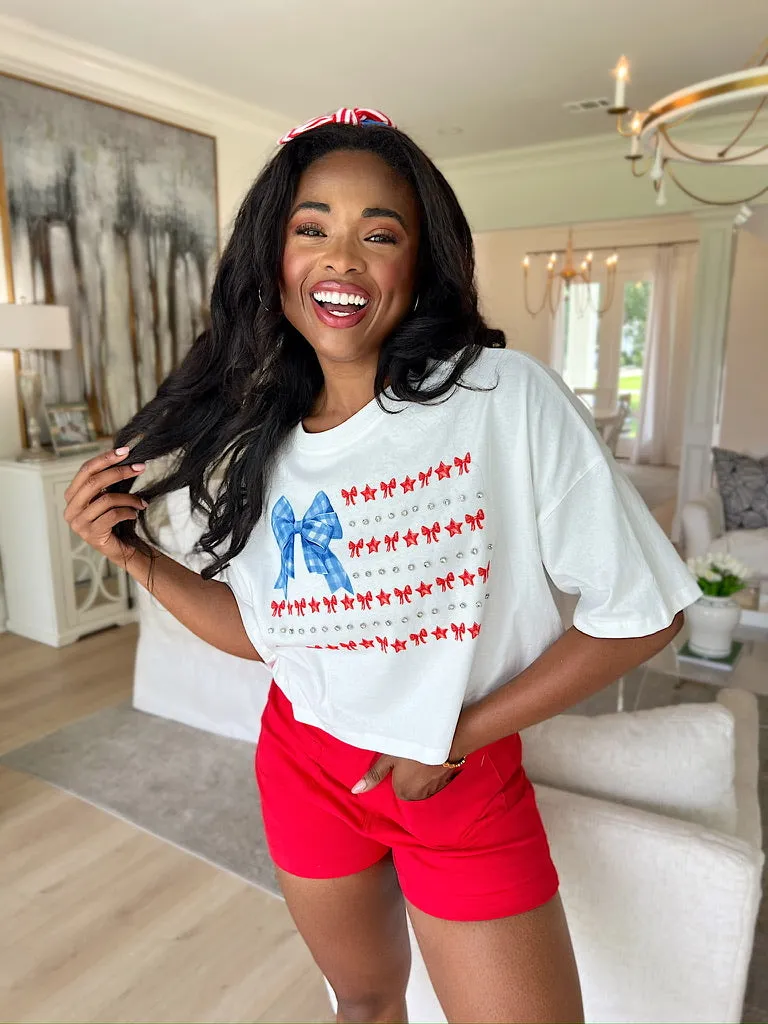 Liberty In Her Rhinestone Graphic Tee sold by Bella Rose boutique product image thumbnail 3