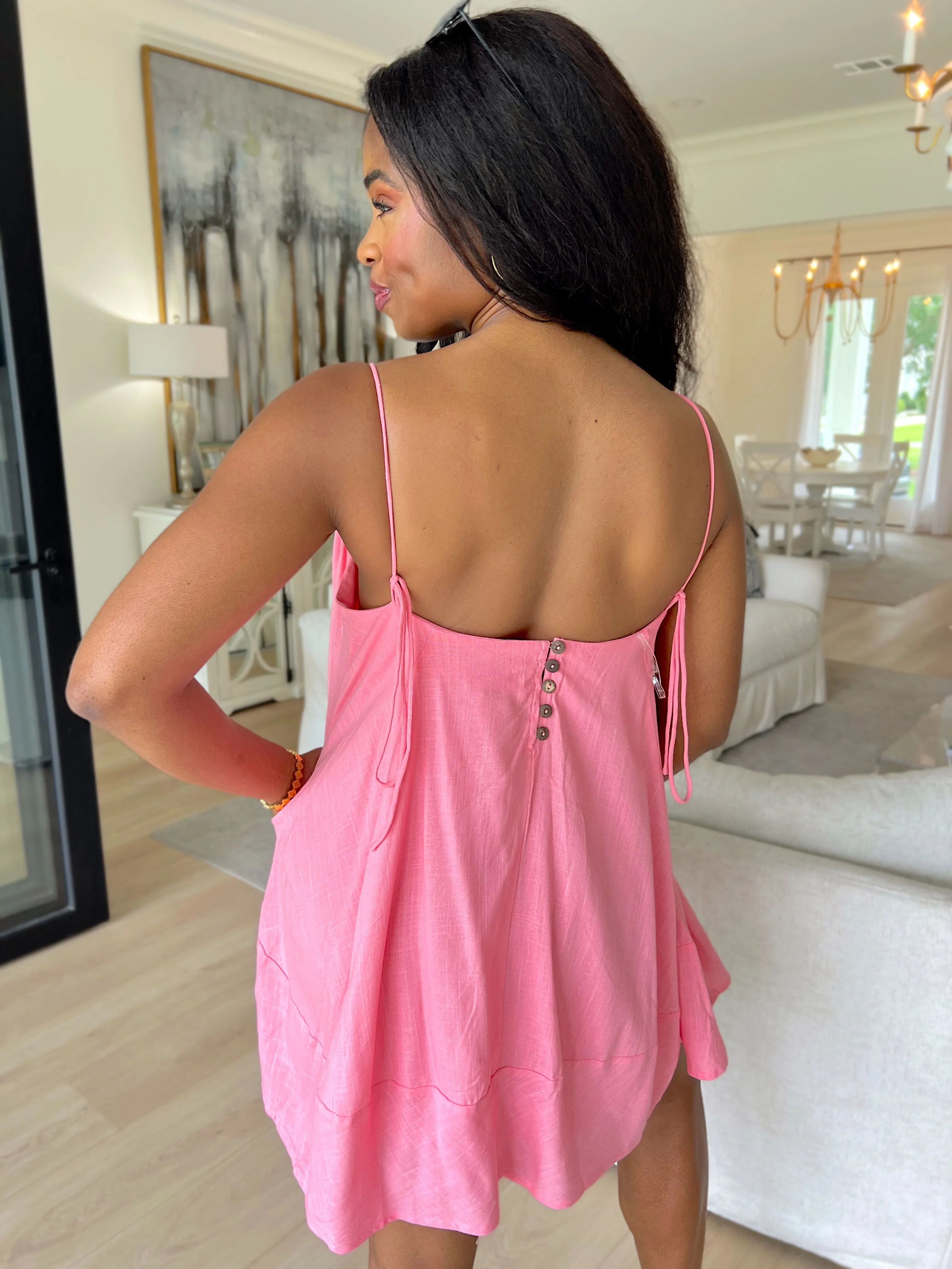 Perfect For These Days Linen Mini Dress sold by Bella Rose boutique product image thumbnail 4