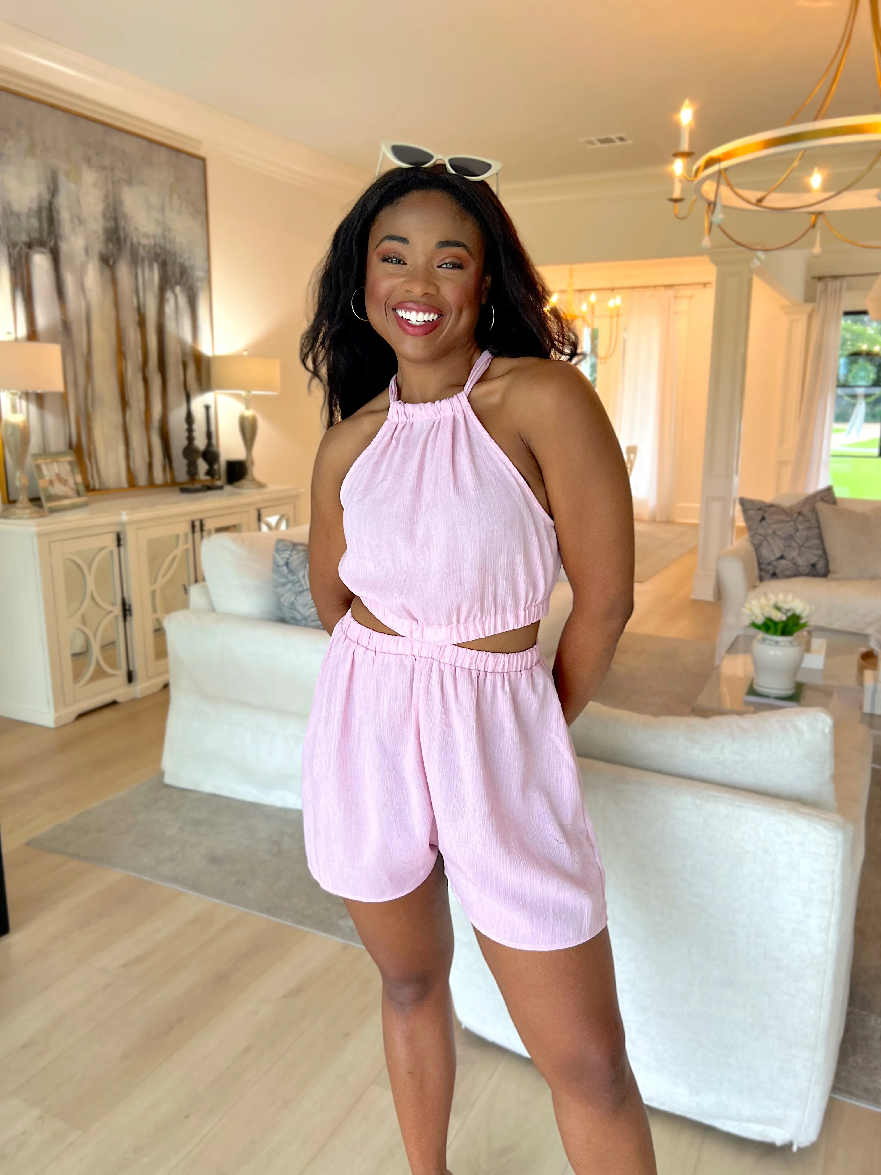 Don't Be Surprised Linen Romper sold by Bella Rose boutique product image thumbnail 4