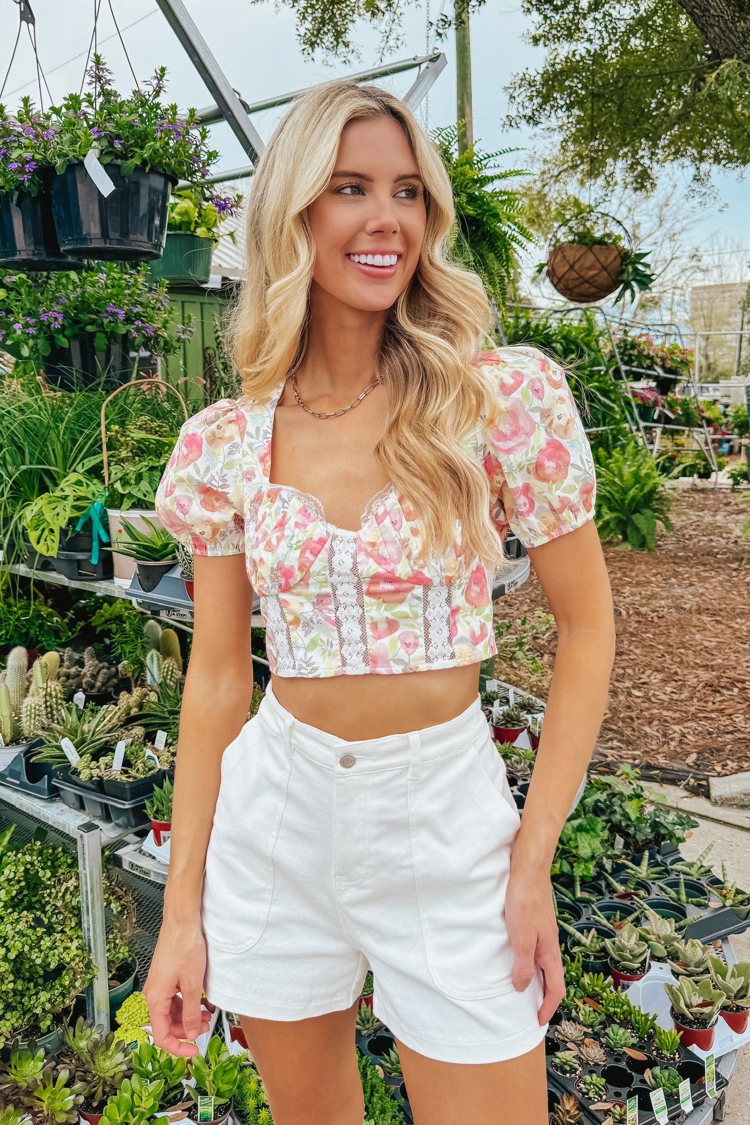 Secretly Sassy Floral Crop Top sold by Bella Rose boutique product image thumbnail 2